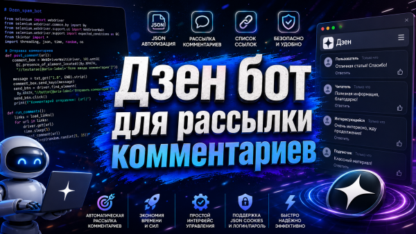 Бот для рассылки комментариев в яндекс дзен