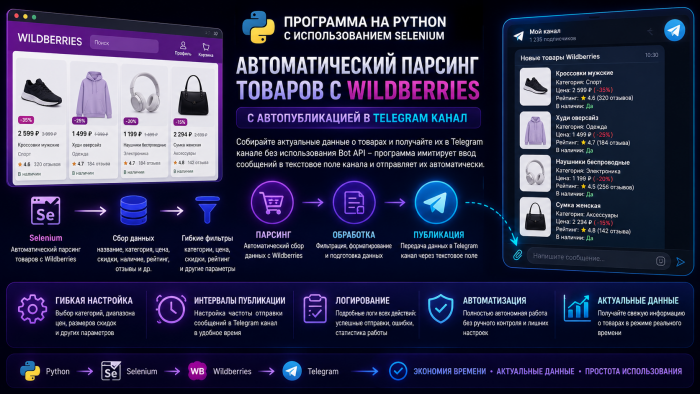 Парсер wildberries для телеграм канала